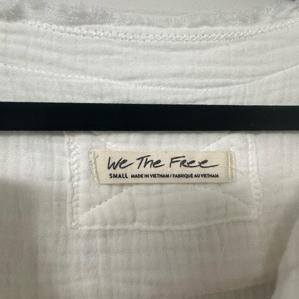 Free People White Casual Button Down Shirt - Picture 2 of 7